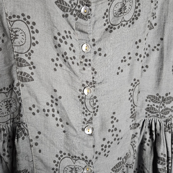 Gudrun Sjoden Linen blend women's dress, gray, size large - Picture 4 of 8